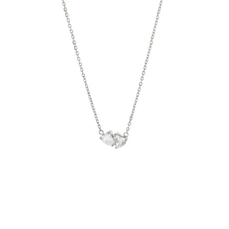 Colier otel inoxidabil cu cristale zirconia incolore Happy hearts, 01J03-00019, Oxette Romania