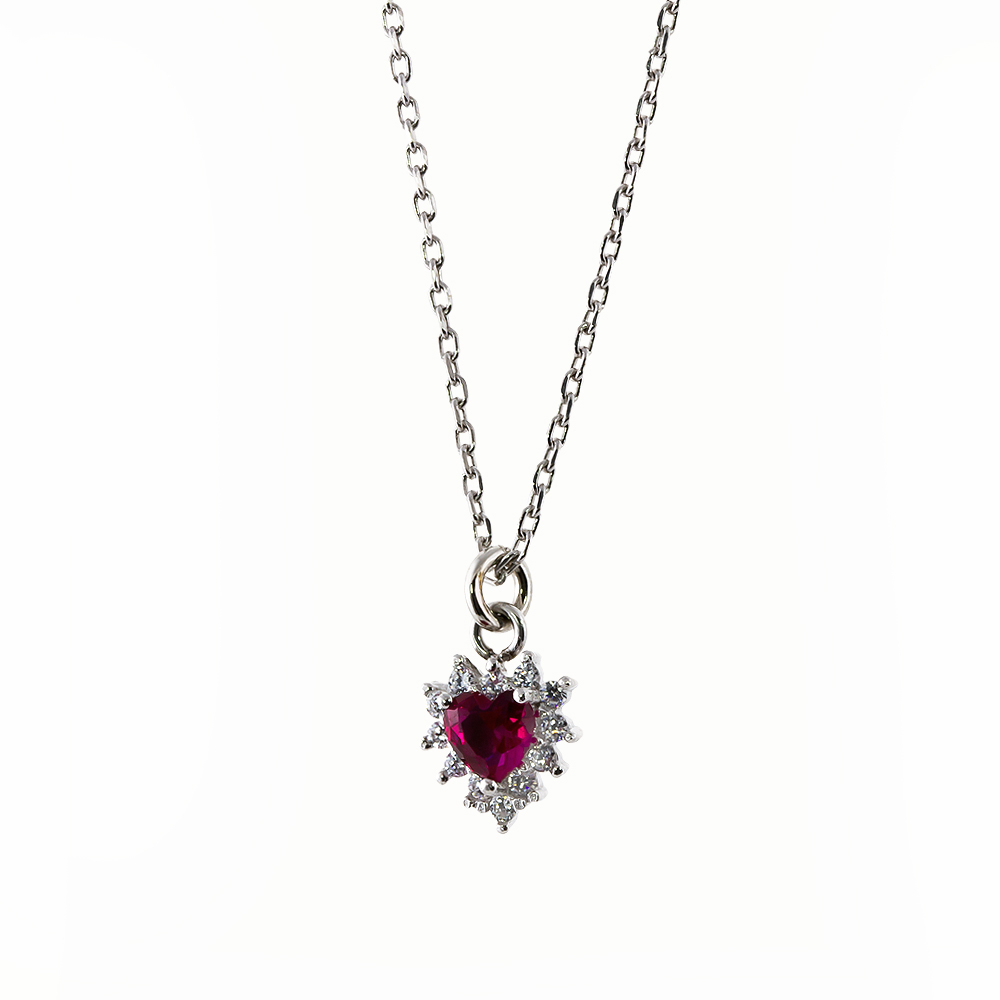 Colier din argint placat cu rodiu si decorat cu pandantiv inima Belle de Jour, 01L01-03459, Oxette Romania