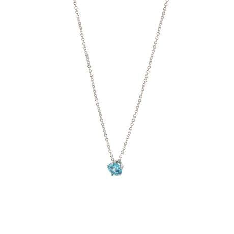 Colier argint cu pandantiv si piatra zirconia blue Basic, 01L01-03485, Oxette Romania