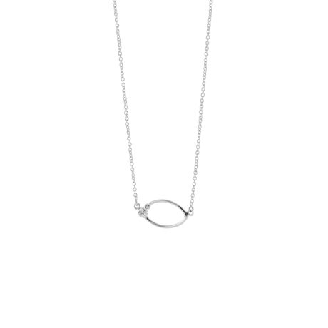 Colier argint cu pandantiv oval si cubic zirconia Basic, 01L01-03535, Oxette Romania