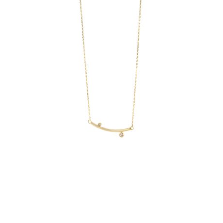 Colier argint placat cu aur de 18K cu pandantiv bara si cubic zirconia La Dolce Vita, 01L05-01667, Oxette Romania