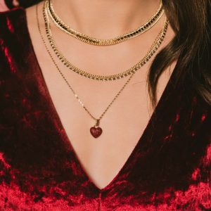 Colier scurt placat cu aur de 18K cu zale Femininity, 01L15-01962-2, Oxette Romania