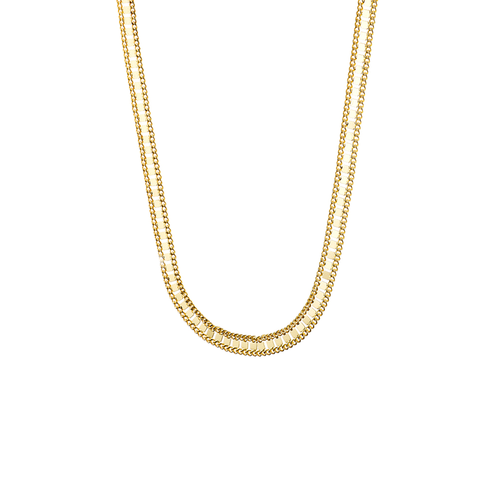 Colier scurt placat cu aur de 18K cu zale Femininity, 01L15-01973-1, Oxette Romania