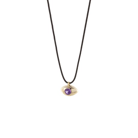 Colier cu snur negru si pandantiv ochisor placat cu aur de 18K Charming, 01L15-02067, Oxette Romania
