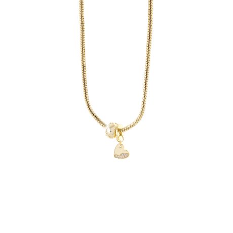 Colier scurt placat cu aur de 18K cu inimi Harlequin, 01L15-02084, Oxette Romania