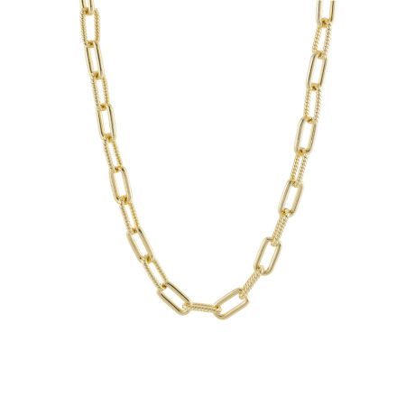 Colier otel inoxidabil placat cu aur 18K cu zale Links, 01L27-00848, Oxette Romania