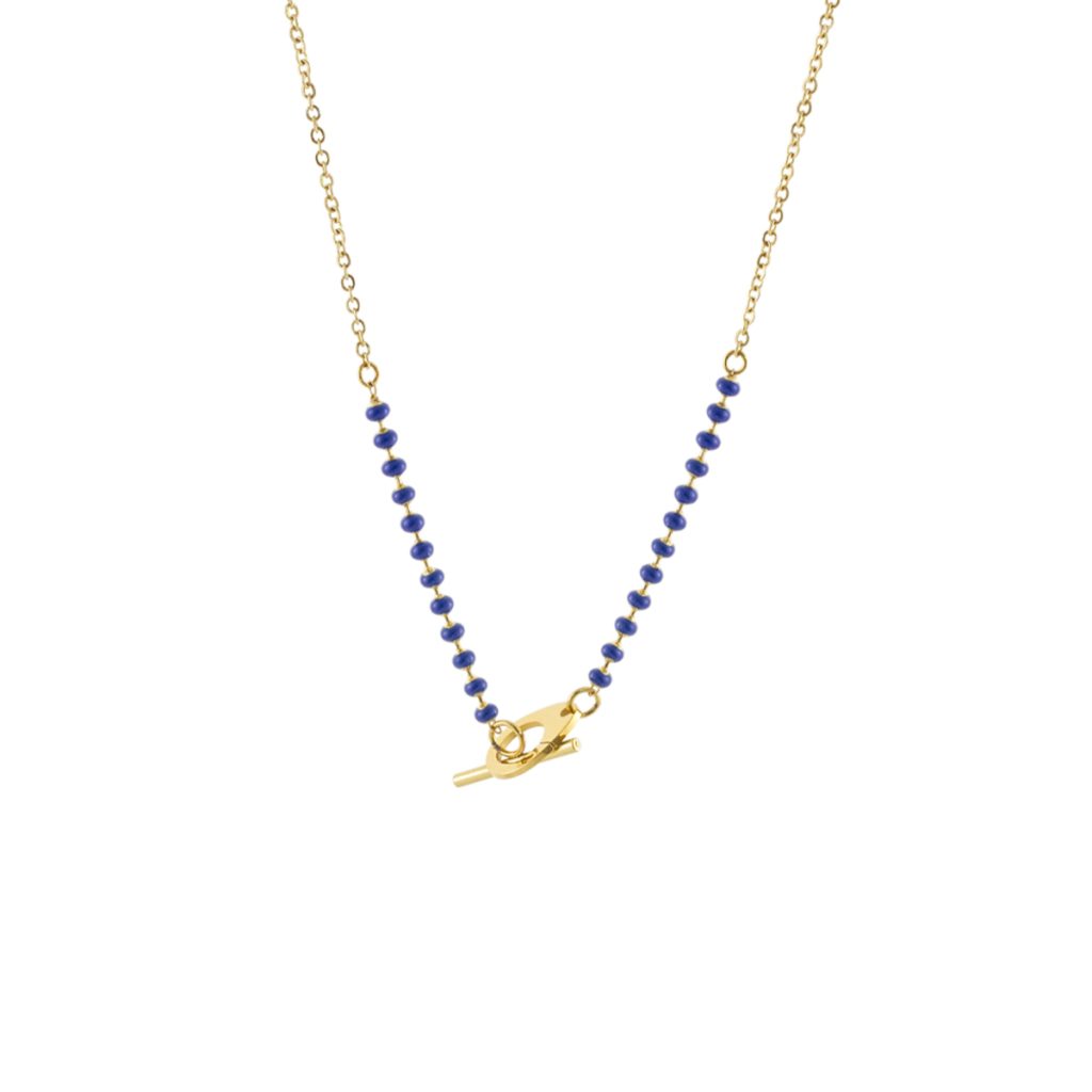 Colier scurt placat cu aur de 18K cu email Mini, 01L27-00857, Oxette Romania