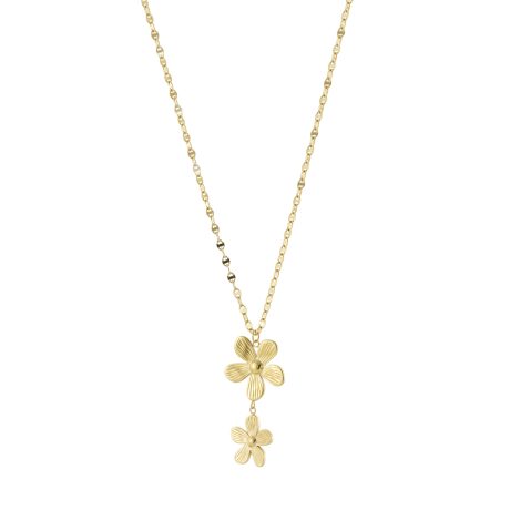 Colier cu pandantiv placat cu aur 18k si pandantiv floare Flower, 01L27-00872, Oxette Romania