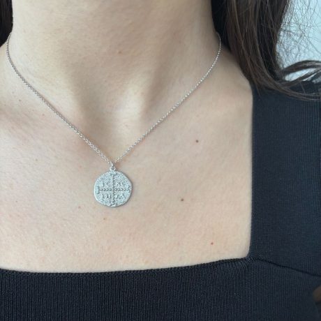 Colier argint scurt cu pandantiv rotund Essentials, 01V01-D2006, Oxette Romania