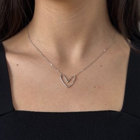 Colier argint scurt decorat cu pandantiv inima Essentials, 01V01-Y2102, Oxette Romania