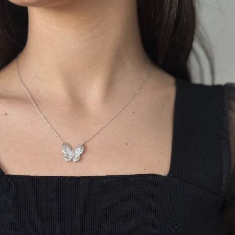 Colier argint scurt decorat cu pandantiv fluture Essentials, 01V01-Y2126, Oxette Romania