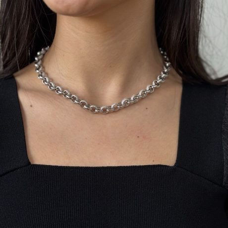 Colier argint statement cu zale supradimensionate Essentials, 01V01-Y2127, Oxette Romania