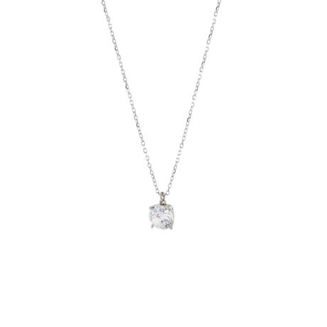 Colier argint cu pandantiv si piatra zirconia incolora Basic, 01X01-05121, Oxette Romania