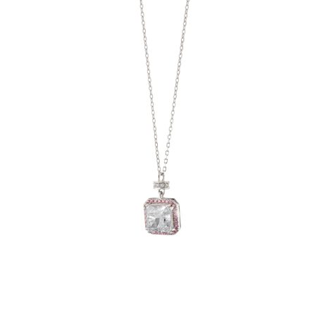 Colier argint cu pietre zirconia incolore si roz Kate Gifting, 01X01-05502, Oxette Romania