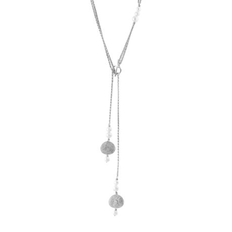 Colier argint tip Y cu pandantive si perle de cultura Success, 01X01-05518, Oxette Romania