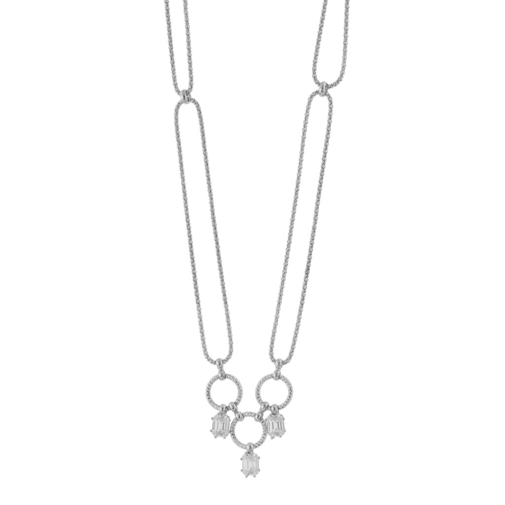 Colier argint la baza gatului cu cristale zirconia Success, 01X01-05524, Oxette Romania