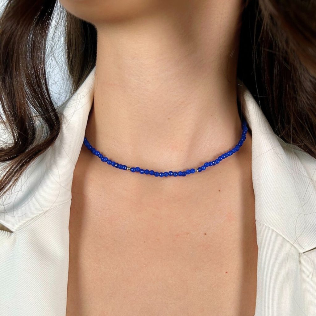 Colier scurt argint cu agate Couture, 01X01-05597FS, Oxette Romania