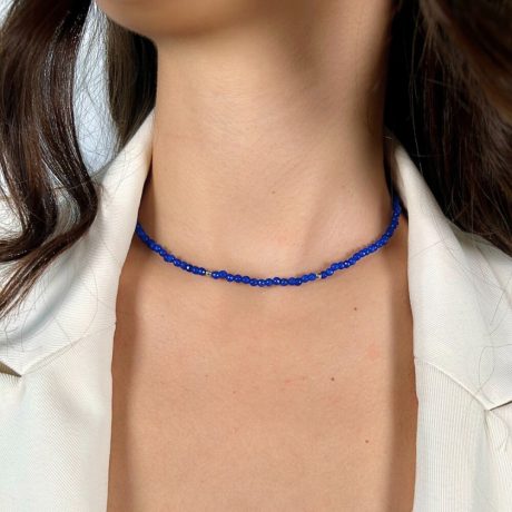 Colier scurt argint cu agate Couture, 01X01-05597FS, Oxette Romania