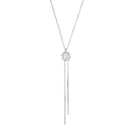 Colier argint in forma de Y elegant cu zirconia incolore Gifting, 01X01-05655, Oxette Romania
