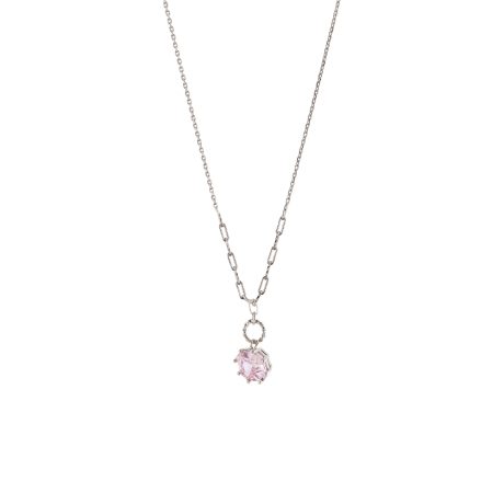 Colier argint scurt cu pandantiv zirconia roz Gifting, 01X01-05675, Oxette Romania