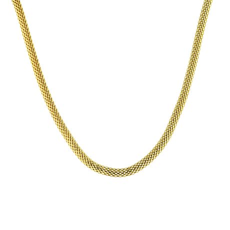 Colier argint placat cu aur galben de 18 K la baza gatului impletit Success, 01X05-03219, Oxette Romania