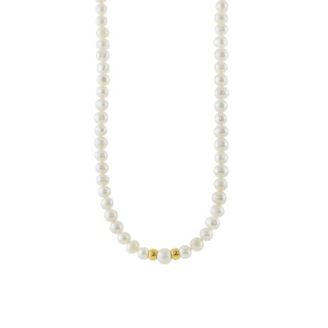 Colier argint cu perle de cultura placat cu aur galben de 18 K Holiday, 01X05-03690-1, Oxette Romania