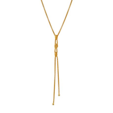 Colier argint tip Y placat cu aur galben de 18 K Success, 01X05-03713, Oxette Romania