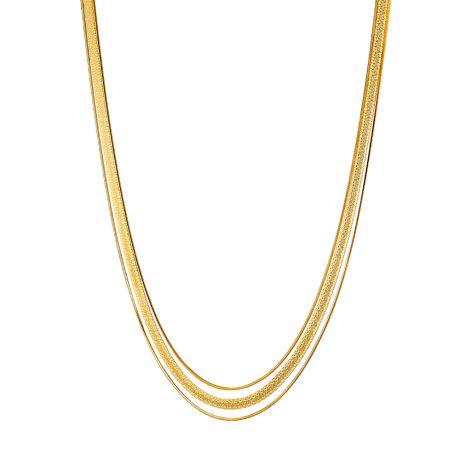 Colier triplu argint placat cu aur de 18K Shine On, 01X05-03781-1, Oxette Romania