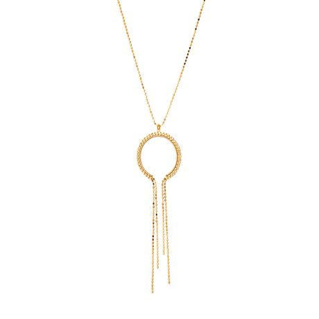 Colier argint placat cu aur de 18K cu pandantiv si lanturi Shine On, 01X05-03784-1, Oxette Romania
