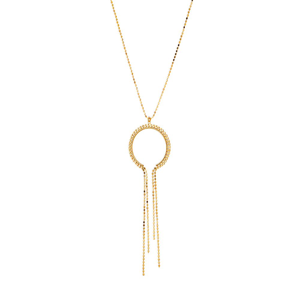 Colier argint placat cu aur de 18K cu pandantiv si lanturi Shine On, 01X05-03784-1, Oxette Romania