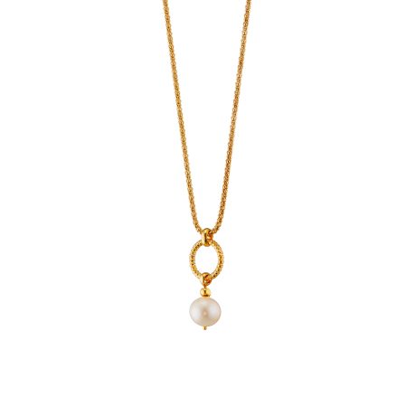 Colier argint la baza gatului placat cu aur galben de 18 K si perla de cultura Success, 01X05-03828, Oxette Romania