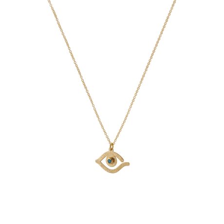 Colier scurt argint placat cu aur de 18K cu pandantiv ochi Gifting Symbols, 01X05-04054, Oxette Romania