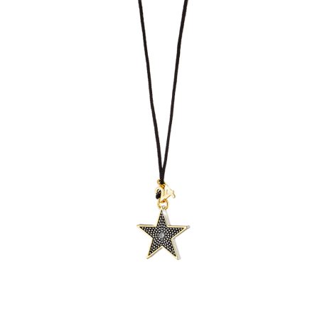 Colier cu pandantiv stea placat cu aur galben de 18 K Lucky Charm, 01X15-00395, Oxette Romania
