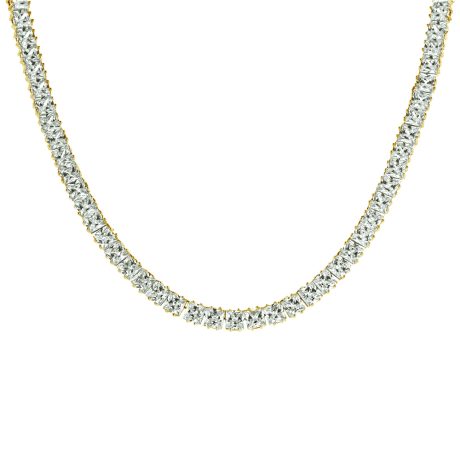 Colier tip choker placat cu aur de 18K cu cristale zirconia Party, 01X15-00424, Oxette Romania