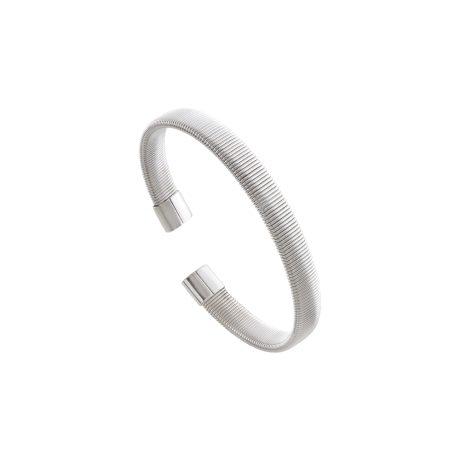 Bratara bangle otel inoxidabil placata cu rodiu Links, 02J03-00018, Oxette Romania