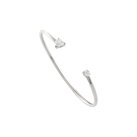 Bratara otel inoxidabil fixa cu cristale zirconia incolore Happy hearts, 02J03-00039, Oxette Romania