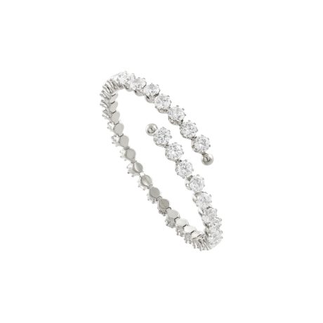 Bratara otel inoxidabil fixa cu cristale zirconia incolore Festive, 02J03-00045, Oxette Romania