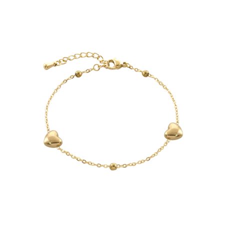 Bratara placata cu aur de 18K decorata cu inimioare Mini, 02J27-00013, Oxette Romania