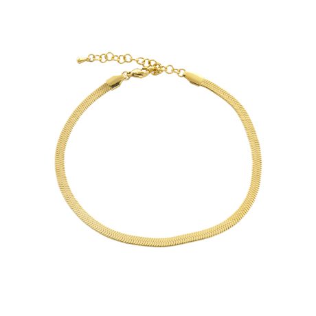 Bratara picior otel inoxidabil placata cu aur de 18K Links, 02J27-00021, Oxette Romania