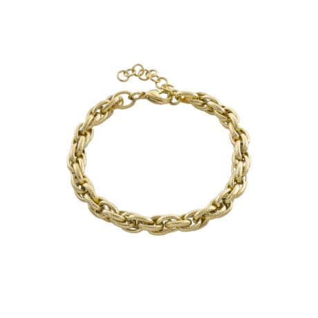 Bratara placata cu aur 18k impletita Happy Hearts, 02J27-00022, Oxette Romania