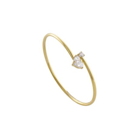 Bratara fixa placata cu aur 18k cu elemente inima din cristal zirconia Happy Hearts, 02J27-00049, Oxette Romania
