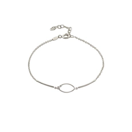 Bratara argint cu pandantiv oval si cubic zirconia La Dolce Vita, 02L01-03465, Oxette Romania