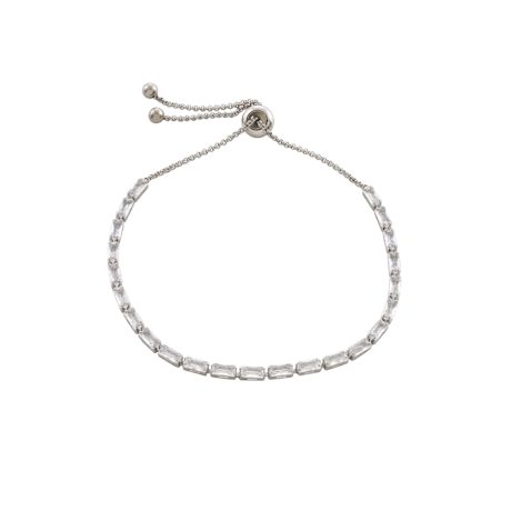 Bratara tennis ajustabila otel inoxidabil cu pietre zirconia Festive, 02L03-00705, Oxette Romania