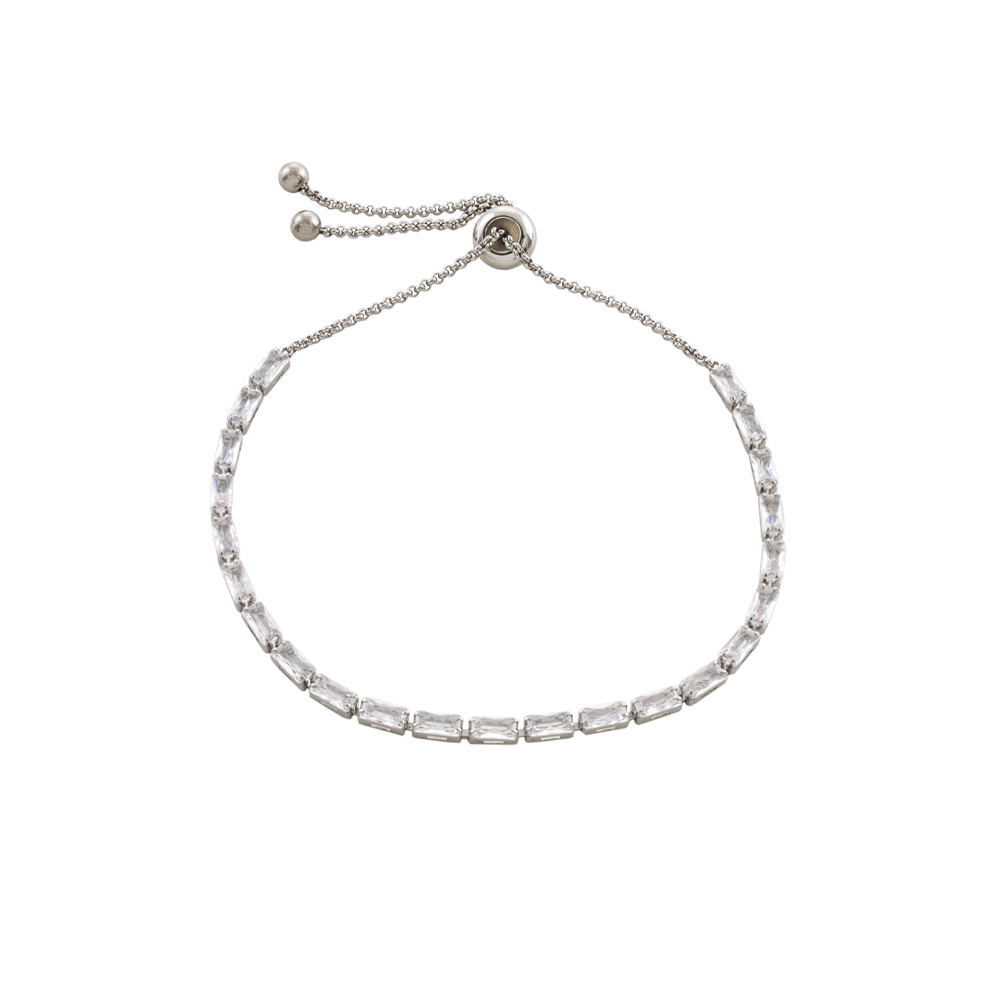 Bratara tennis ajustabila otel inoxidabil cu pietre zirconia Festive, 02L03-00705, Oxette Romania