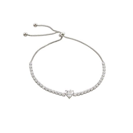 Bratara tennis ajsutabila otel inoxidabil cu inima Festive, 02L03-00706, Oxette Romania