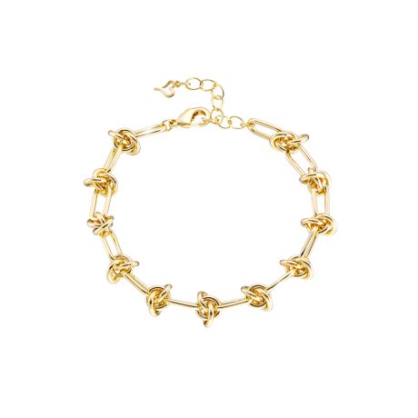 Bratara cu noduri placata cu aur galben de 18 K Emily, 02L15-01659, Oxette Romania