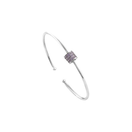 Bratara fixa placata cu rodiu si pietre zirconia mov Roller, 02L15-01751-1, Oxette Romania