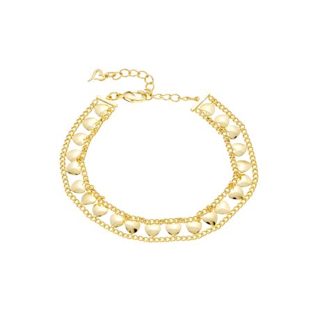 Bratara placata cu aur de 18K cu zale si inimi Femininity, 02L15-01767-1, Oxette Romania