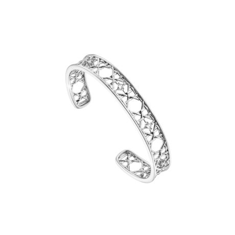 Bratara fixa placata cu rodiu si cubic zirconia incolore Basket, 02L15-01866, Oxette Romania