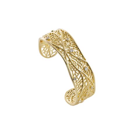 Bratara fixa model filigranat placata cu aur 18k Lace, 02L15-01923, Oxette Romania